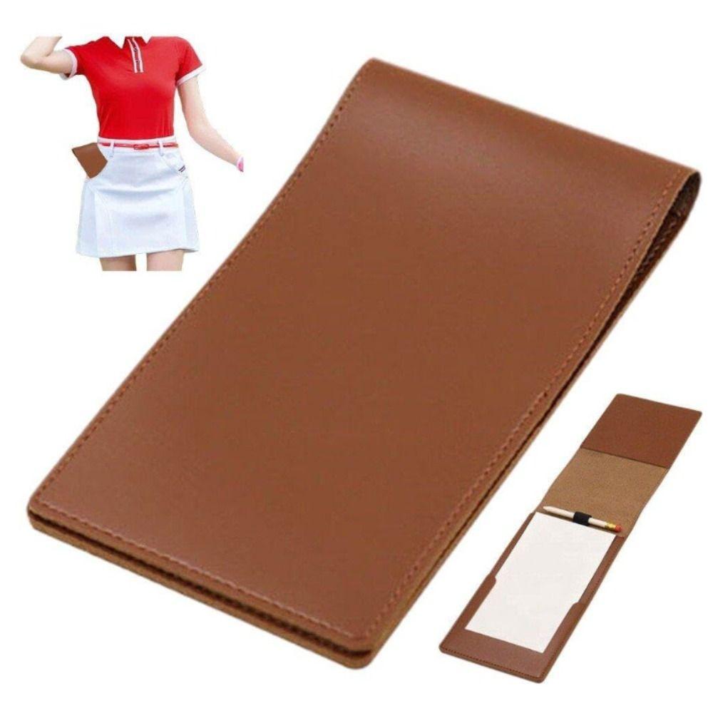 PU Leather Golf Score Book Black Brown Score Notebook Golf Golf Scorecard Holder Outdoor Sports