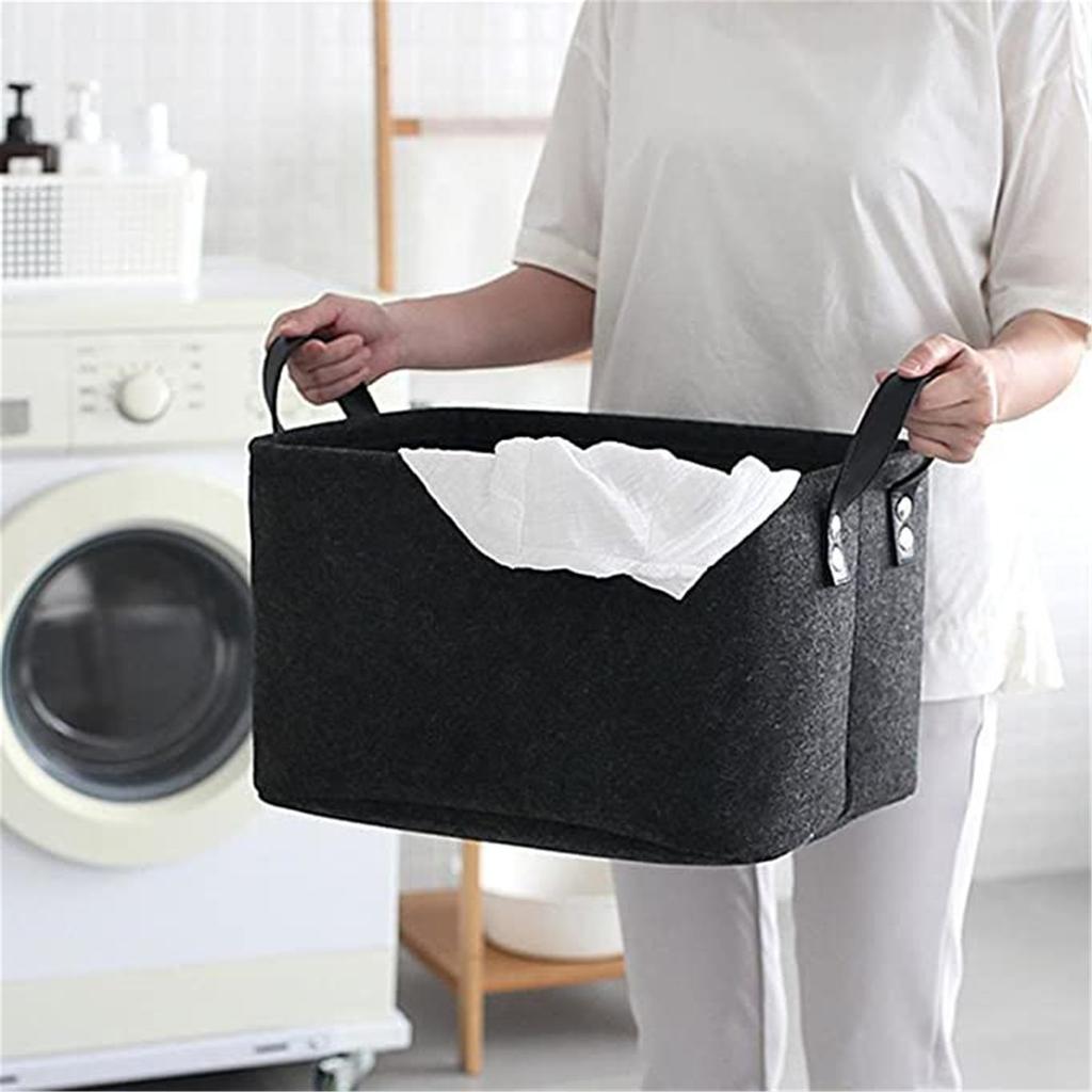 Складная корзина для хранения игрушек с ручкой из хлопкового шнура