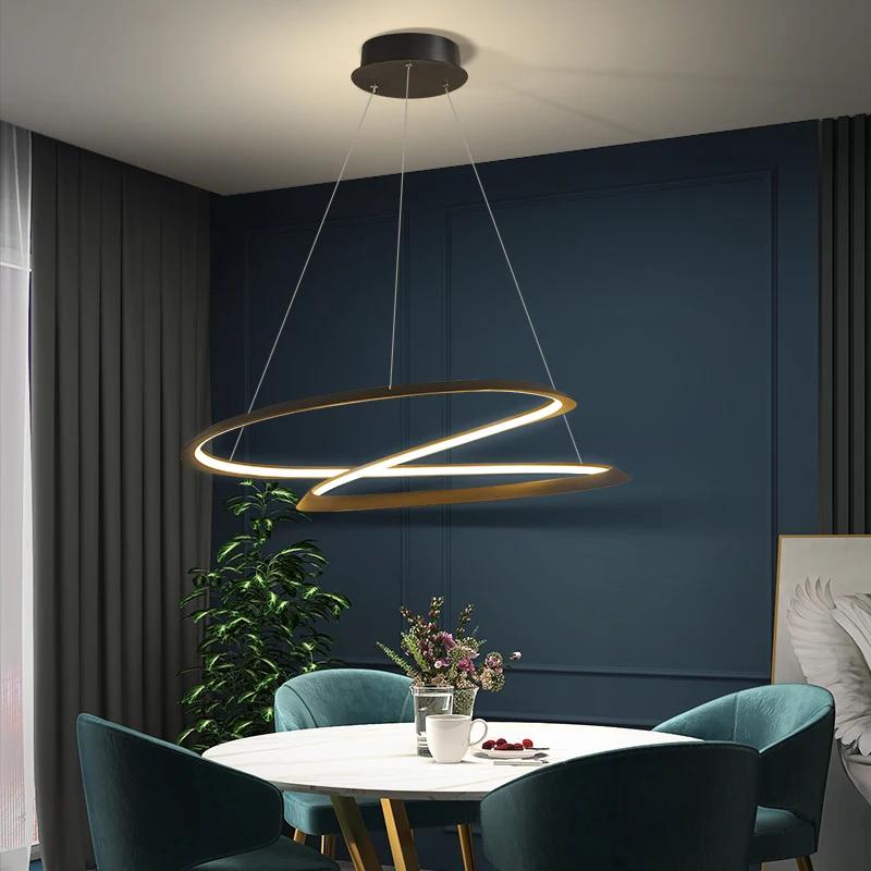 Новое поступление современных светодиодных подвесных светильников для гостиной, столовой, матовый черный/белый 90-260 В подвесной подвесной светильник
