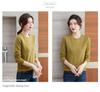 Korean Women's 2024 Autumn Round Neck Cashmere Sweater - Lightweight Long Sleeve Knit Top