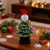 Lighted Christmas Gnome Tree Small Prelit Resin Christmas Tree with Multicolored Lights for Tabletop