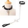 Adjustable PU Leather Collar Chain with Bell/O-Ring and Leash for Adults Neck Strap Exciting Role Play Accessories