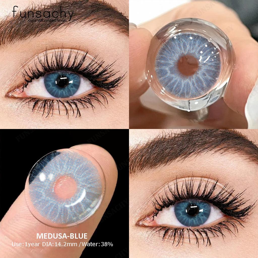 Контактные линзы FUNSACHY 1Pair, натуральные цветные линзы для глаз, цветные контактные линзы для глаз, косметические мягкие линзы для глаз, для учащихся ...