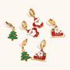 18K Gold-Plated Christmas Earrings for Women - Santa, Sleigh, Reindeer, and Tree Designs