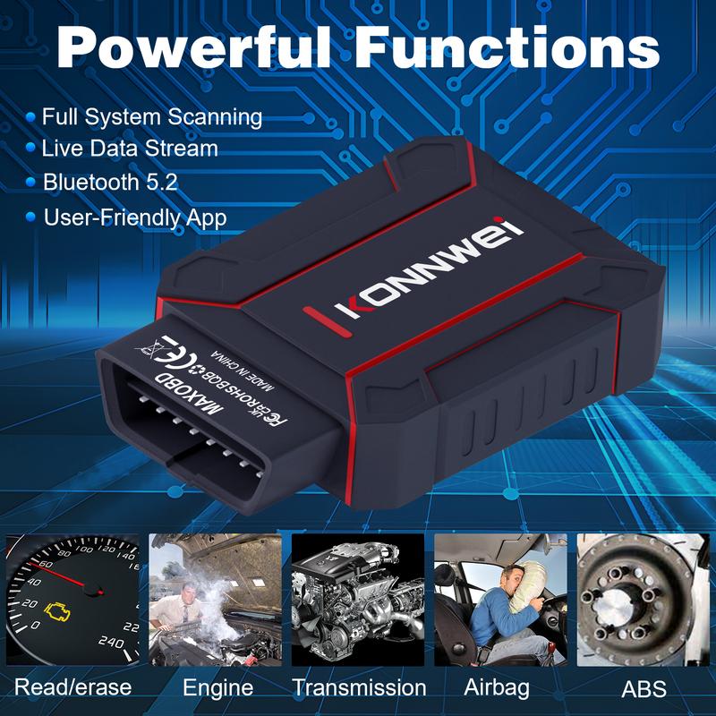 KONNWEI MAXOBD OBD2 Автомобильный сканер Диагностический инструмент для всех систем автомобиля Bluetooth 5.2 Бесплатное обновление для iOS и Android