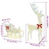 Reindeer Pulled Sled Warm White 70 x 26 x 129 cm PET