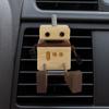Прочный ручной работы Распылитель аромата эфирных масел Мультяшный деревянный робот Флакон для аромата Забавный для крепления в автомобиле