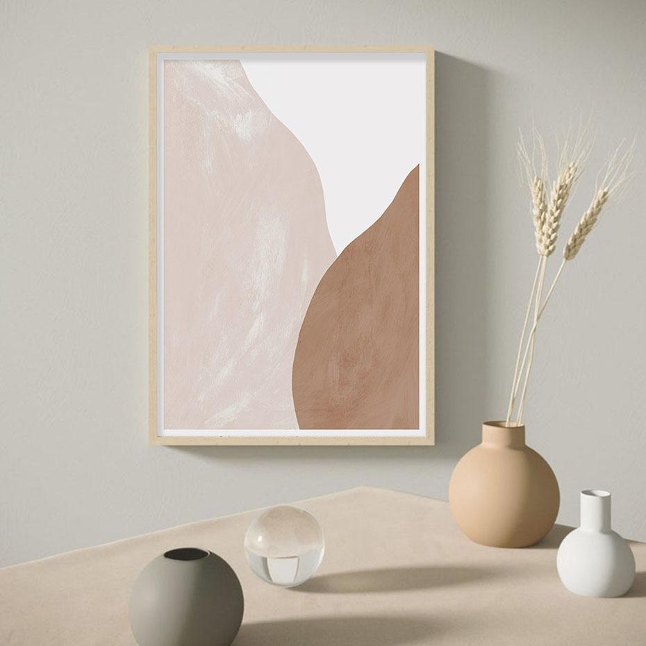 Модный бежевый, коричневый, абстрактная геометрическая картина на холсте, настенные художественные принты, постер, изображение для галереи, гостиной, домашнего декора