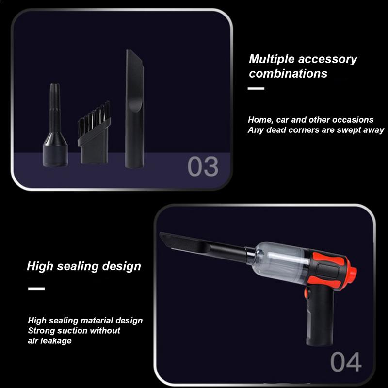 Ручной автомобильный пылесос 20000 Па, портативный автомобильный пылесос, компактный автомобильный инструмент для чистки клавиатур, листов для домашних животных