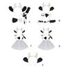 Cow Animal Costume Include Headband Tail Bowtie Nose Skirt Halloween Animal Role Play Outfit Accessory for Kid Adult