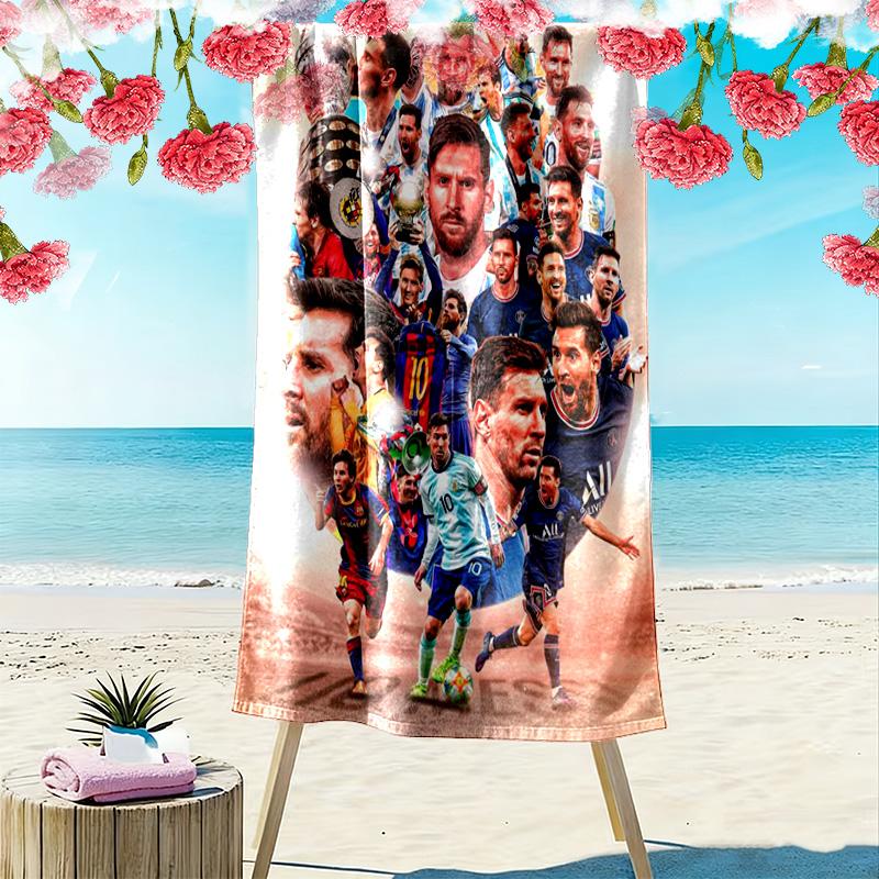 Argentina's Football Glory beach towel Beach towel for vacation photos Outdoor camping seaside Absorbent bath towel quick-drying swim towel