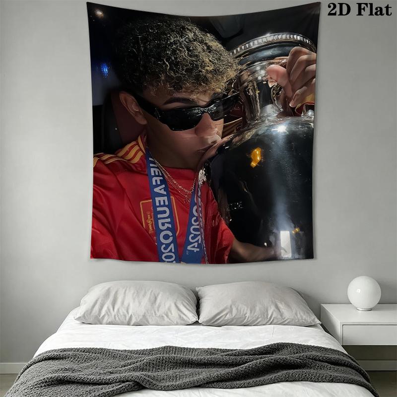Lamine Yamal Wall Tapestry Aesthetic Wall Hanging Printed Fabric Blanket Decorative Tapestries for Bedroom Living Room Home Decor