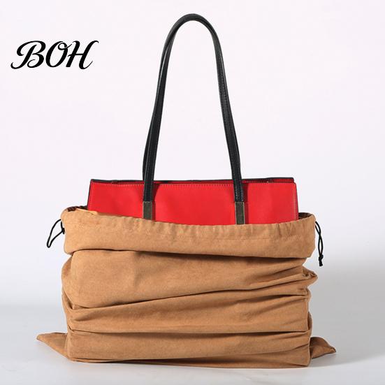 Moisture-Proof Purse Storage Suede Dust Cover Bag, with Drawstring Closure, Soft Protective Anti-Oxidation Bag Pouch, for Luxury Leather Totes