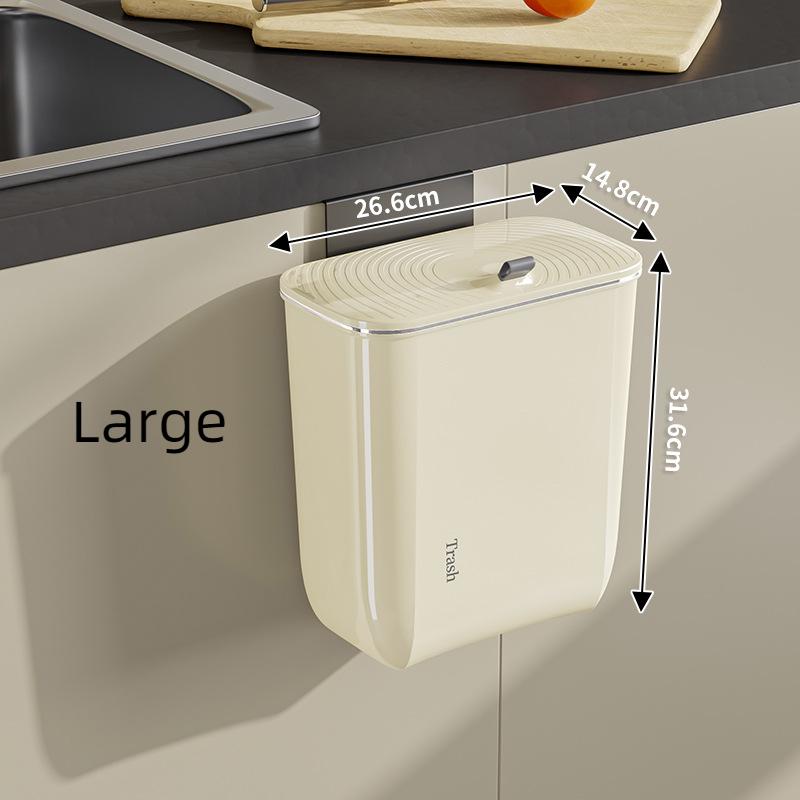 Hanging Trash Can for Kitchen Cabinet Door with Lid,Wall Mounted Counter Waste Compost Bin