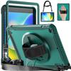 Case for iPad 10.2" - Shockproof Protection - Midnight Green - Shoulder Strap - 3-in-1 - Durable