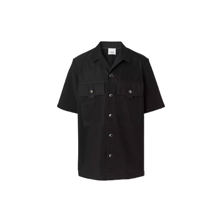 Burberry Shirts Men's Black Cuban Collar Moderate Other 80415421