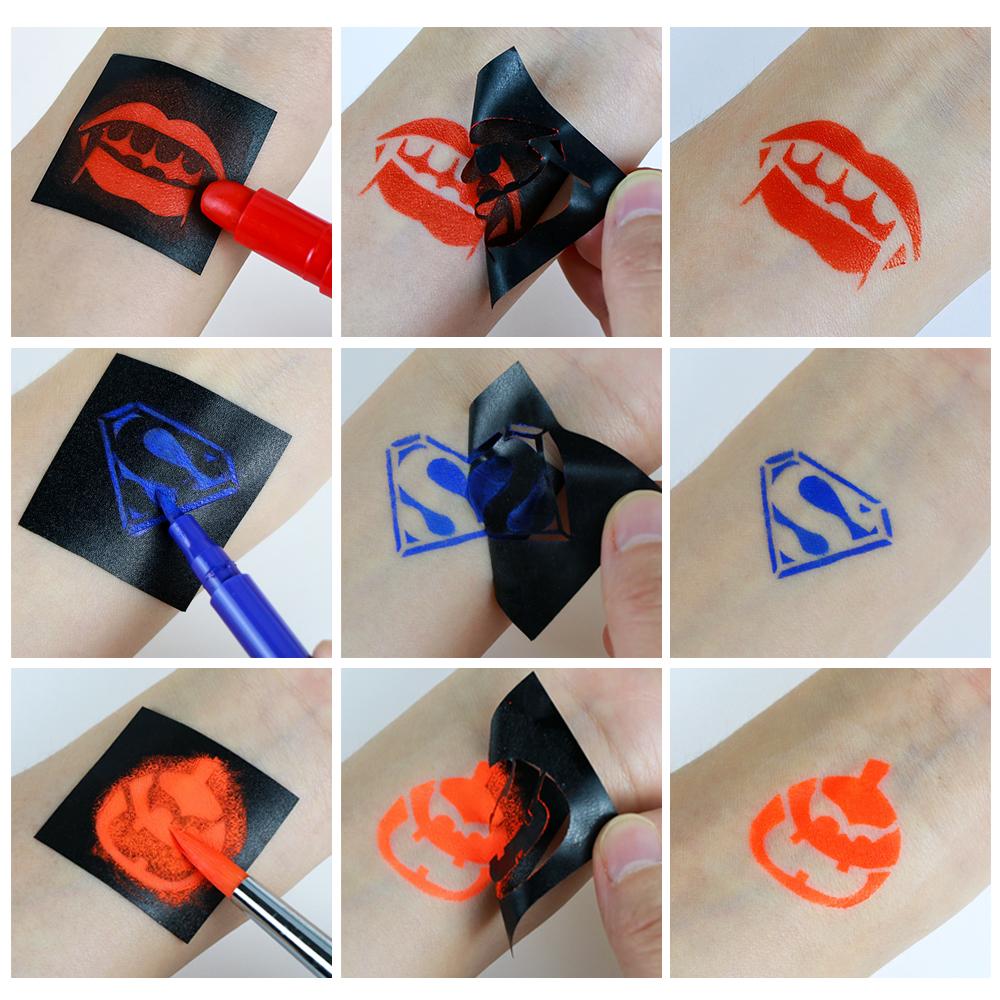 High Quality Professional Custom Special Unique Body Art Templates Universal Self-Adhesive Face Paint Stencils