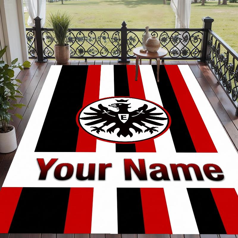 Custom Name Eintracht Frankfurt Crystal Velvet Floor Rug Personalized Text Soft Carpet Home Decor