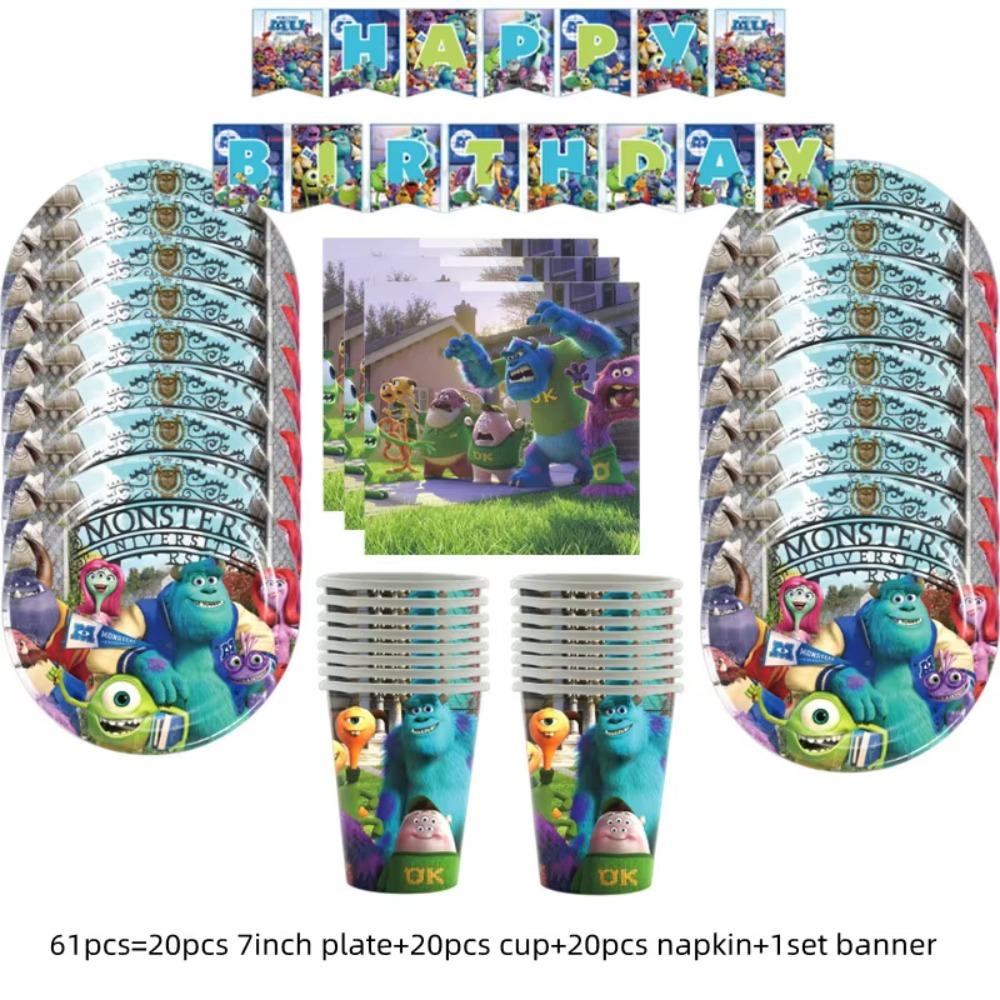 Cartoon Monster University Party Tablecloth Kids Boys Birthday Party Decor Disposable Tableware TableCover Supplies