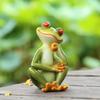 Nordic Cute Frog Statue Yoga Meditation Frog Figurine Home Garden Animal Decoration Indoor Desktop Decoration Resin Handicrafts