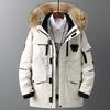 Winter Warm Mens Parka Coat Thicken Fur Collar Hooded Men Jacket Casual Long Sleeve Zipper Outdoor Clothing Male Jackets
