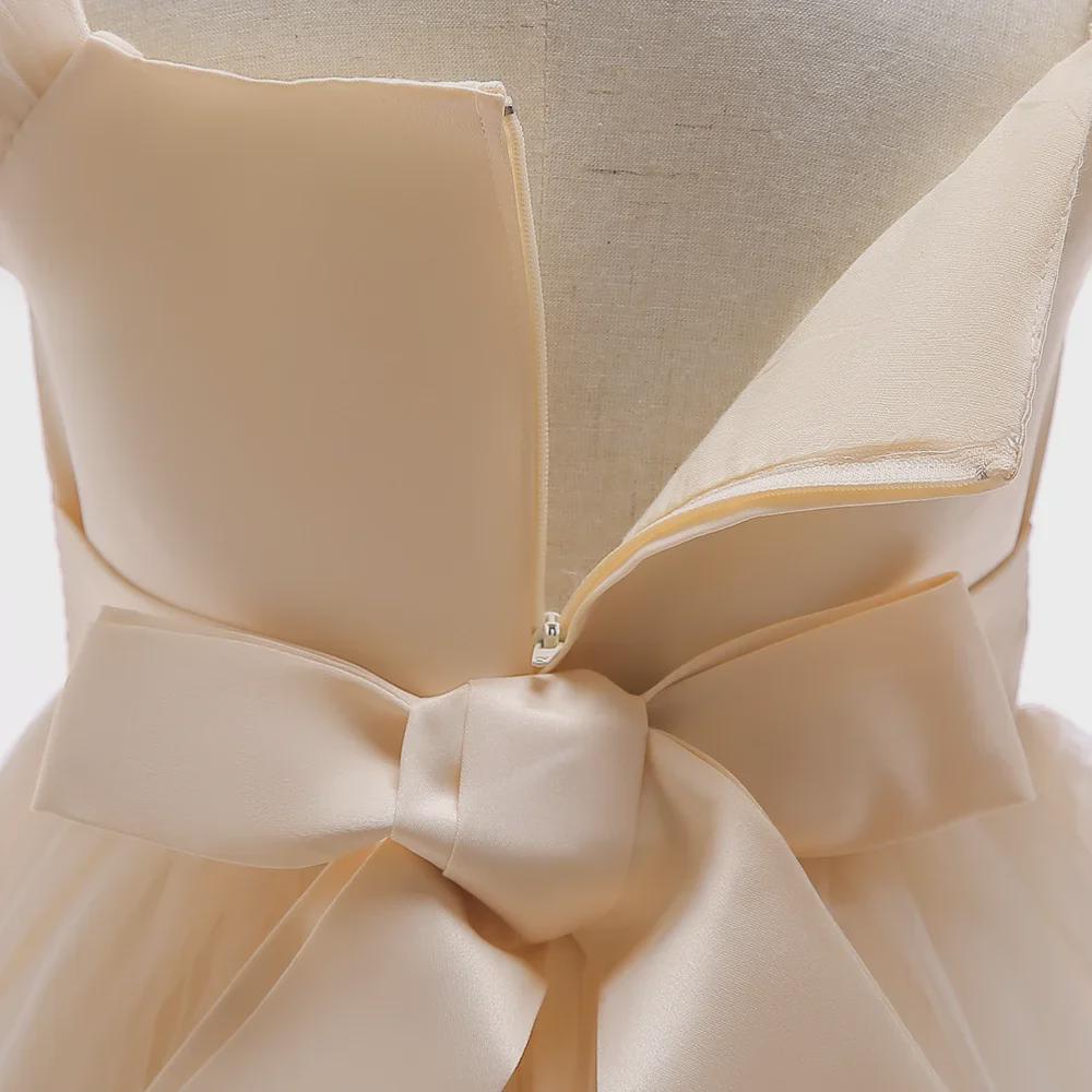 European and American Kids' One-Shoulder Princess Evening Dress for Flower Girls & Piano Performances