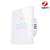 Европейский стандартный умный сенсорный выключатель Zigbee: Фаза/Нейтраль или Одинарный фазный провод, Управление через приложение