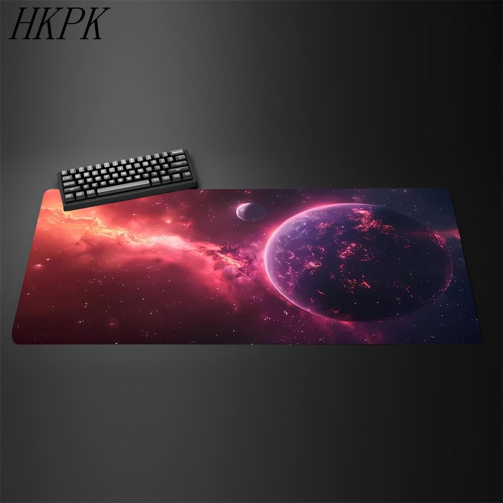 Игровой коврик для мыши Galaxy Вселенная Космос Планета Солнечной системы Настольный коврик Резиновый коврик Нескользящий Аниме коврик для мыши Защита стола Коврик для клавиатуры 90x40