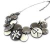 [J0481] - Designer Necklace 'Nomades' Gray Black