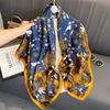 110x110cm Women Silk Square Scarf Hijab Female Design Print Lady Shawl Wraps Foulard Headbands Bufanda Large Bandana Luxury