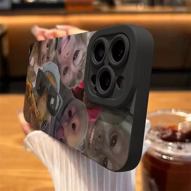 Новый креативный чехол для телефона с рисунком обезьяны для iPhone 16 Pro Max 15 14 13 12 11 XS X XR 7 8 Plus SE Ударопрочный мягкий чехол