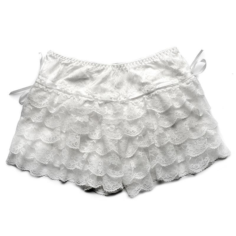 Женское кружевное нижнее белье, шаровары, юбка с рюшами, плиссированные многослойные шорты с оборками, трусики, короткая нижняя юбка