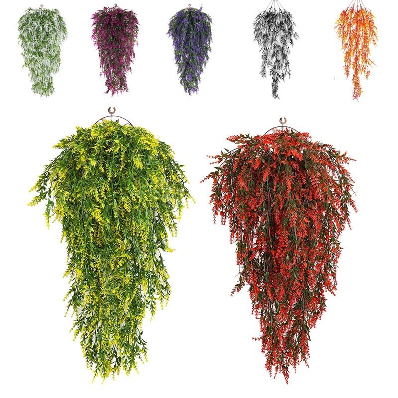 Artificial Ivy Flower Vine Garland Lavender Wall Hanging Home Garden Trailing Basket Plants