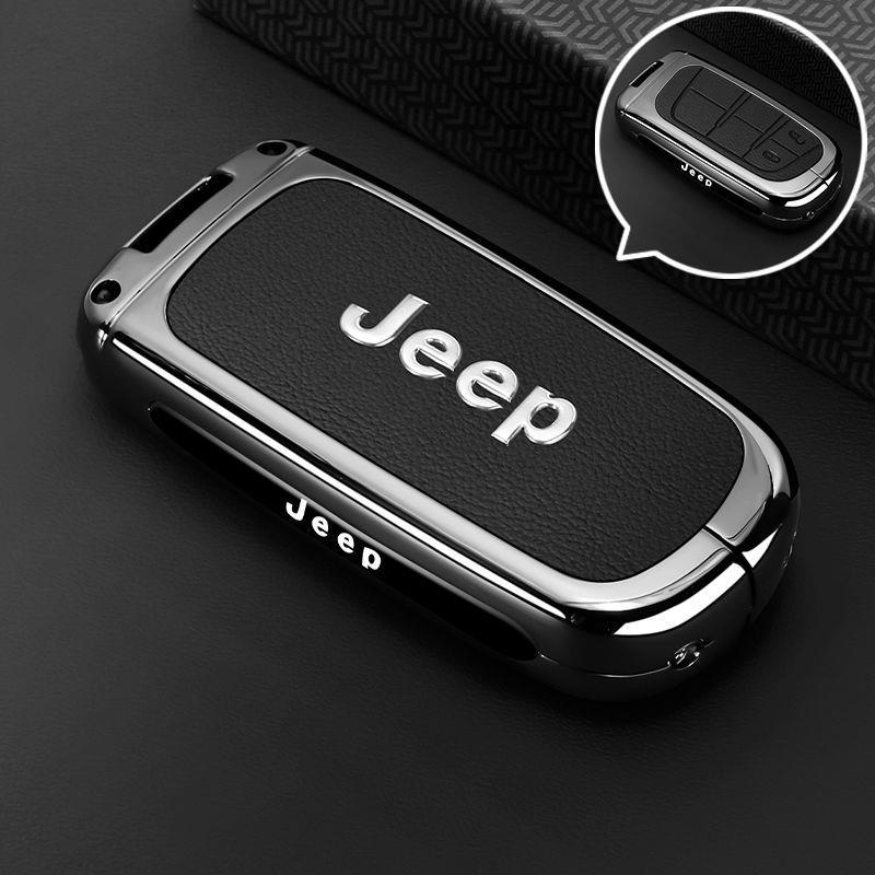 Metal Car j Smart Key Case Cover Shell For Jeep Grand Cherokee WK2 KL Wrangler JK Renegade Commander Compass 2018 2022 Accessories