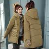 Интернет знаменитость средняя и длинная свободная с капюшоном хлопковая женская зимняя одежда теплая маленькая хлопковая одежда повседневная куртка