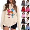Women's Fashionable Casual Long-Sleeved Round-Neck Printed Pullover Sweatshirt