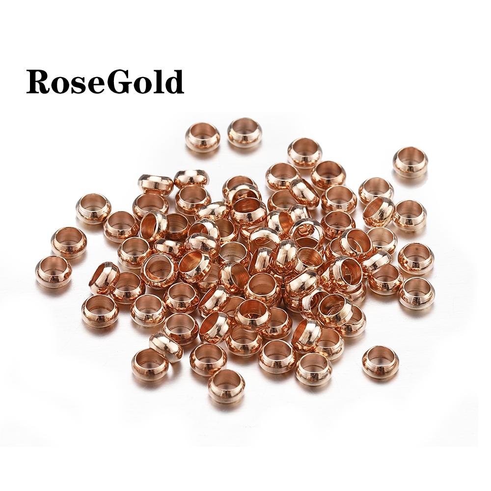 500pcs Gold Silver Color Crimp Beads Copper Ball Stopper Spacer End Beads for Bracelet Necklace DIY Jewelry Making Findings