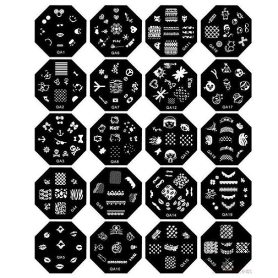 Маникюрный шаблон для дизайна ногтей, печать изображений, польский штамп, скребок, набор для штамповки
