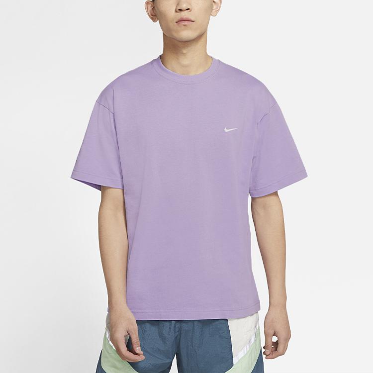 Nike Базовая спортивная футболка Мужские топы Фиолетовая DA0321-563