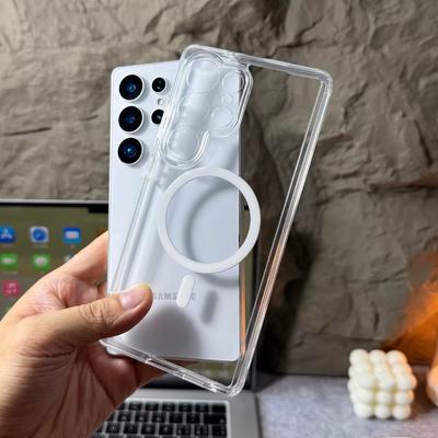Для Magsafe Магнитный Прозрачный Акриловый Чехол Для Samsung Galaxy S26 S25 S24 S23 Ultra Plus FE A57 A37 A17 A07 A56 A26 Чехол