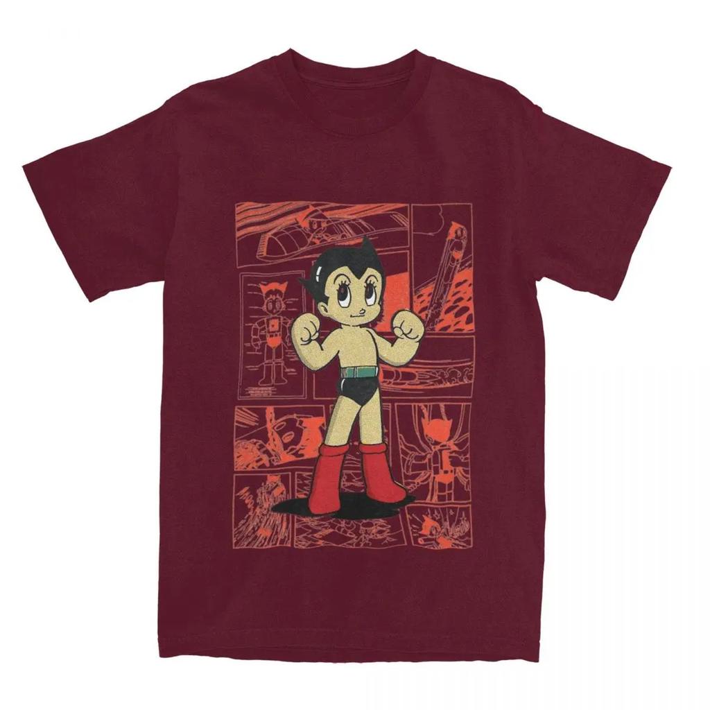 Mighty Atom Astro Boy Osamu Tezuka T Shirt for Men Cotton Funny T-Shirt Round Collar Astroboy Tees Short Sleeve Tops Plus Size