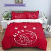 AFC Ajax Custom Name Pattern Bedding,Quilt Set Quilt Cover Pillowcase Home Birthday Gift(1 * duvet cover + 2 * pillowcase, without core)