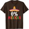 0 Percent Mexican Funny Sombrero Print Graphic T-Shirt Casual Cotton Tee