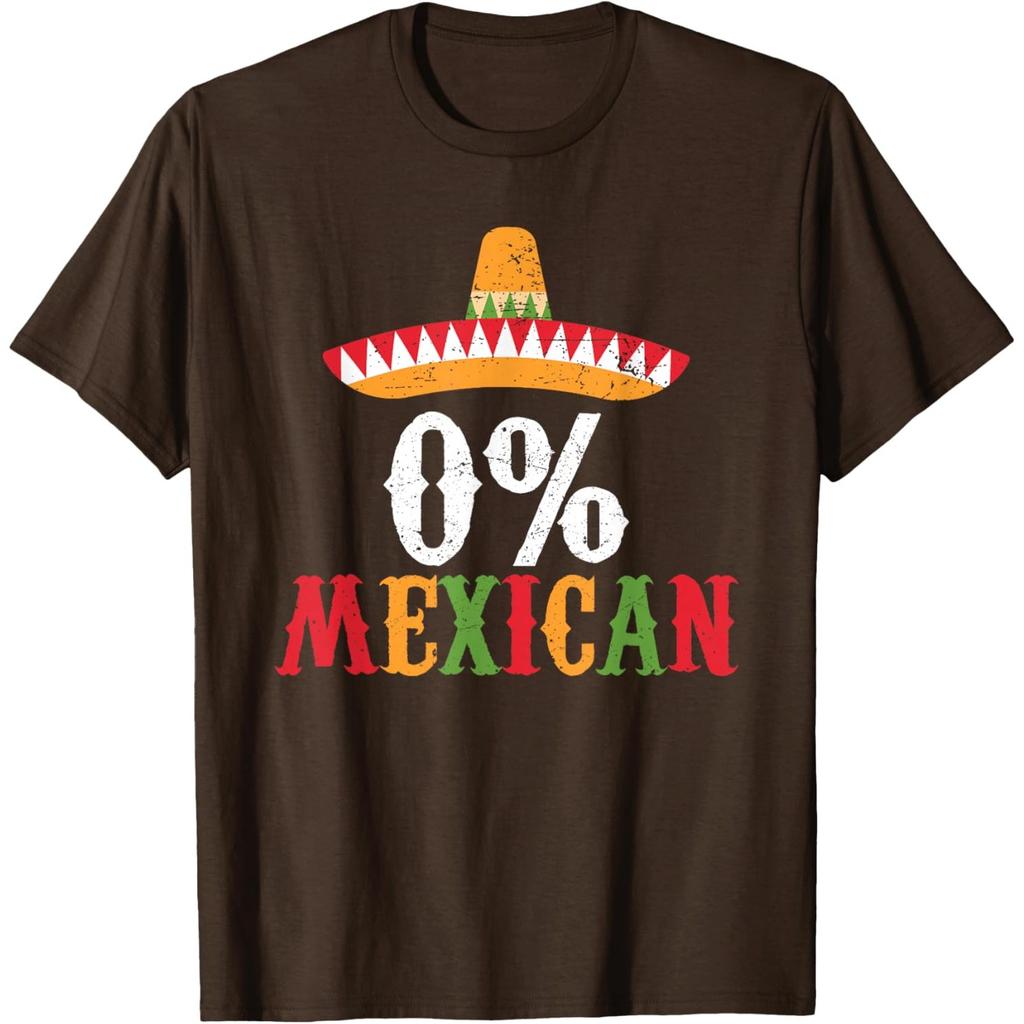 0 Percent Mexican Funny Sombrero Print Graphic T-Shirt Casual Cotton Tee