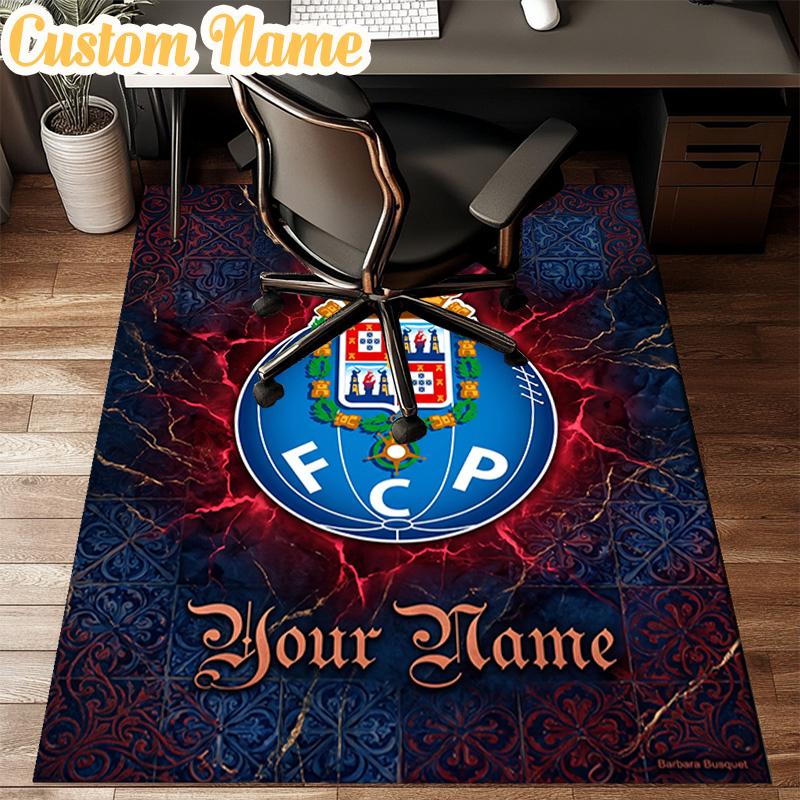 Custom Name Fc Porto Crest Design Rug Office Rug Chair Mat Non Slip Carpet Rugs for Bedrooms Dining Room Living Room Home Decor gifts