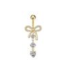 Bow Knot Butterfly Navel Jewelry Dangled Design Belly Rings Crystal Zircon Piercing Belly  Seaside