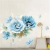Самоклеящаяся сине-белая наклейка на стену с цветами для гостиной, ТВ-фона, спальни, домашнего декора, обои