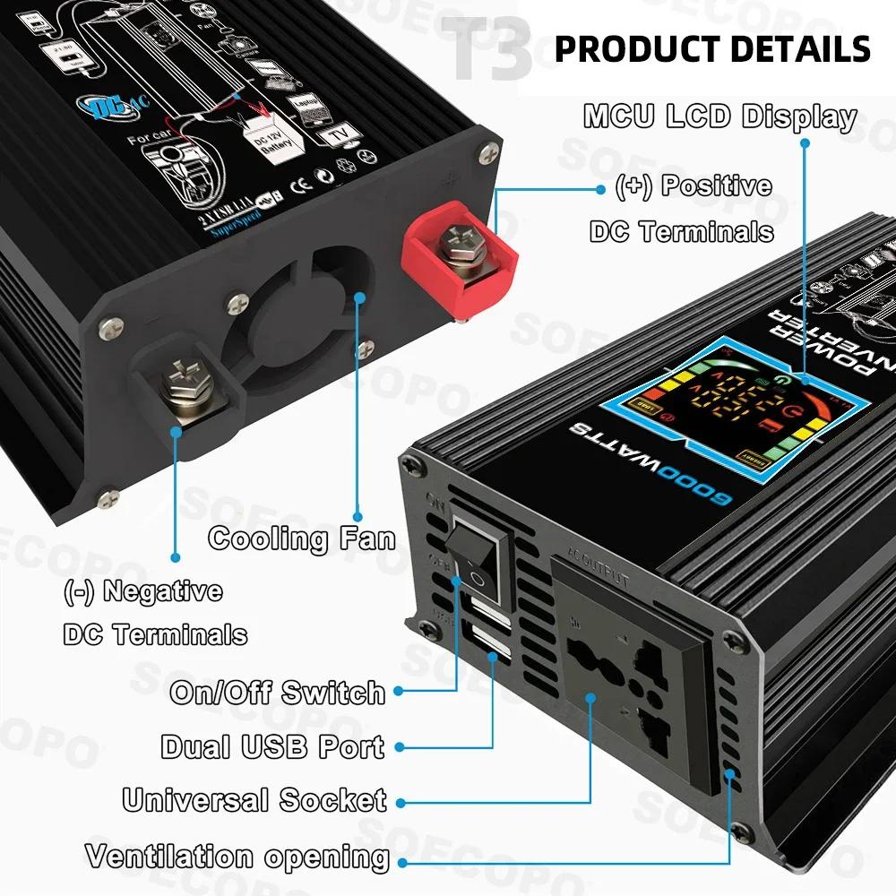 Солнечная электростанция SOECOPO 6000 Вт, Панель 800 Вт, Контроллер 100 А, 12 В в 110 В 220 В переменного тока, с зажимами типа "крокодил", для кемпинга, дома, CE, FCC