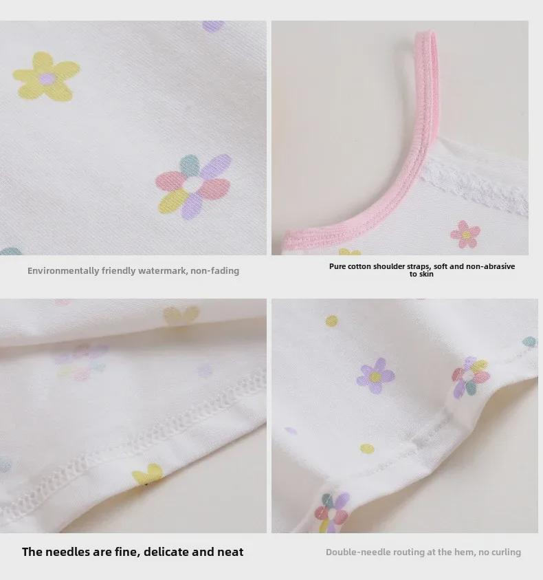 Хлопковая кружевная майка для девочек – летняя майка в корейском стиле для малышей и детей