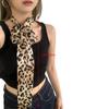 Long Narrow Scarf Leopard Print Multipurpose Skinny Neckerchief Neck Wrap Headband for Fashionable Women Waist Belt